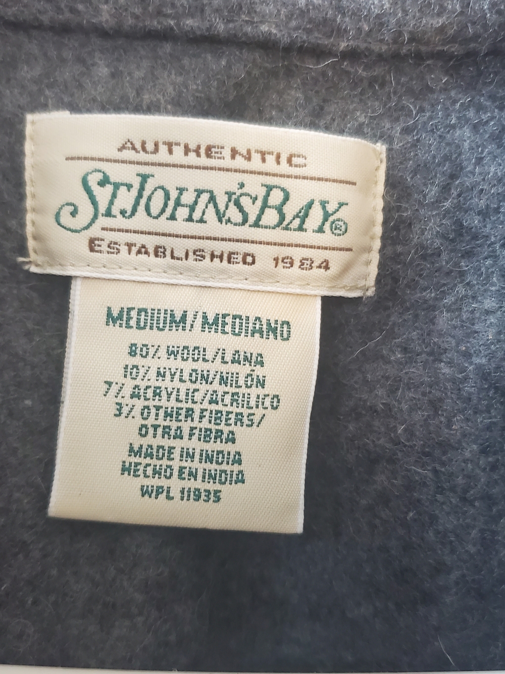 Vintage St. John’s Bay Wool Blend Shacket Cozy Gray M - Picture 4 of 6